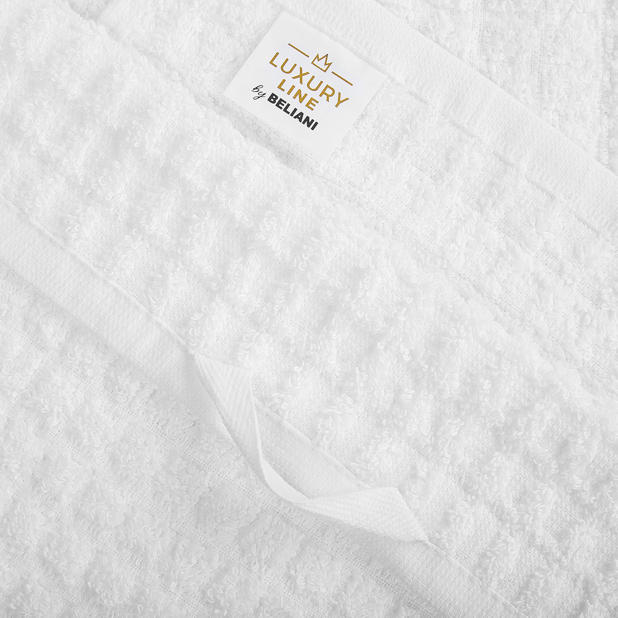 Beliani Juego de 9 Toallas de baño y Alfombrilla de baño de algodón Blanco de Low Twist para Invitados Atai