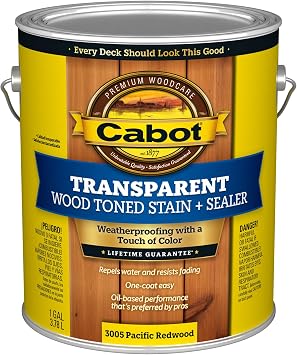 Cabot 140.0003005.007 Wood Toned Deck & Siding Stain, Pacific Redwood