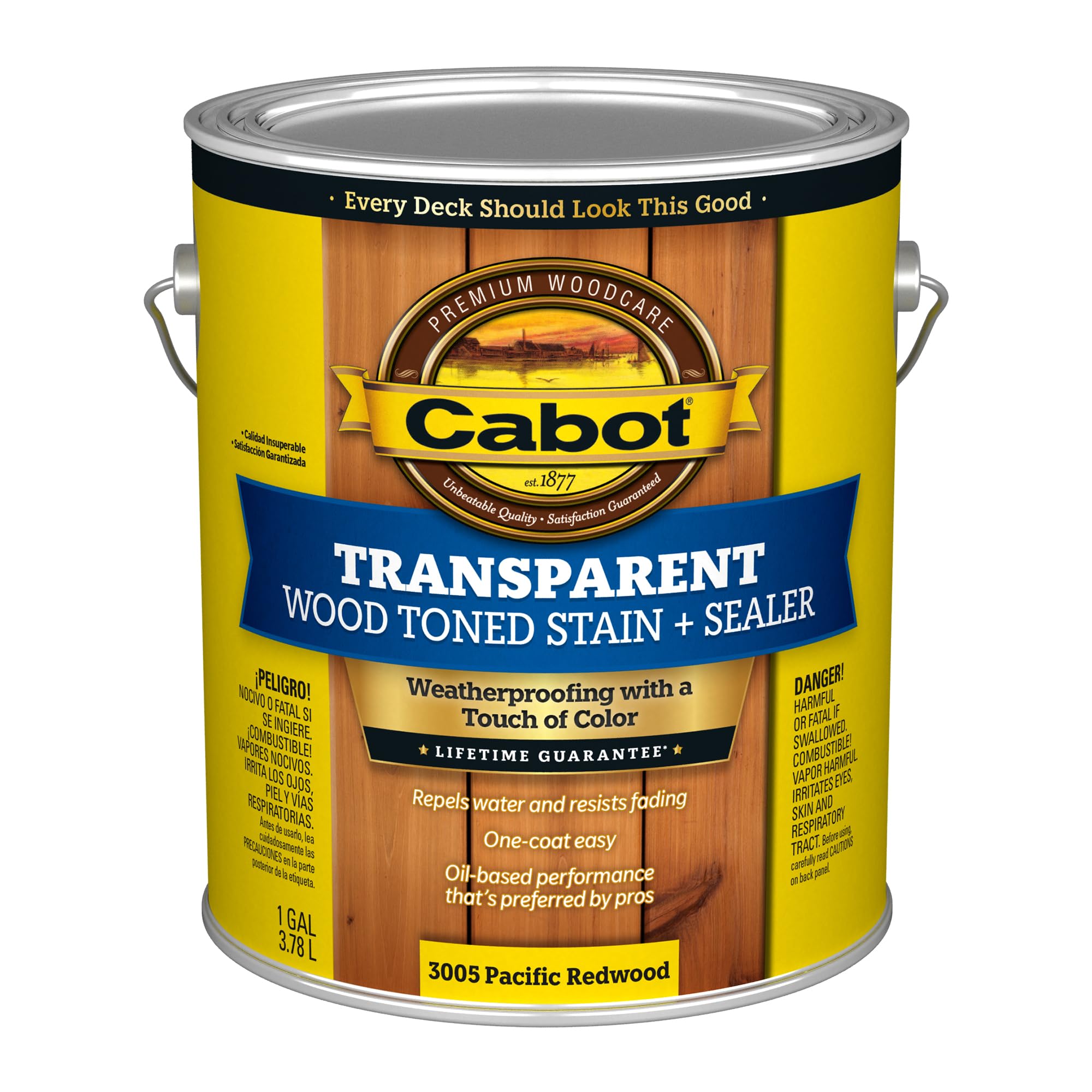 Cabot 140.0003005.007 Wood Toned Deck & Siding Stain, Pacific Redwood