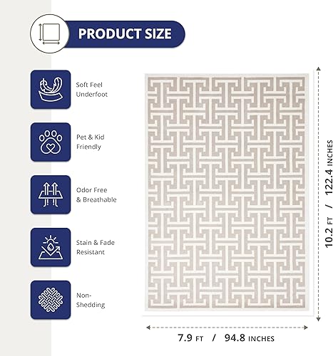 Miniatura 10 de Abani Arto Collection ART160B - Alfombra geométrica contemporánea 3D (5 pies 3 pulgadas x 7 pies 6 pulgadas)