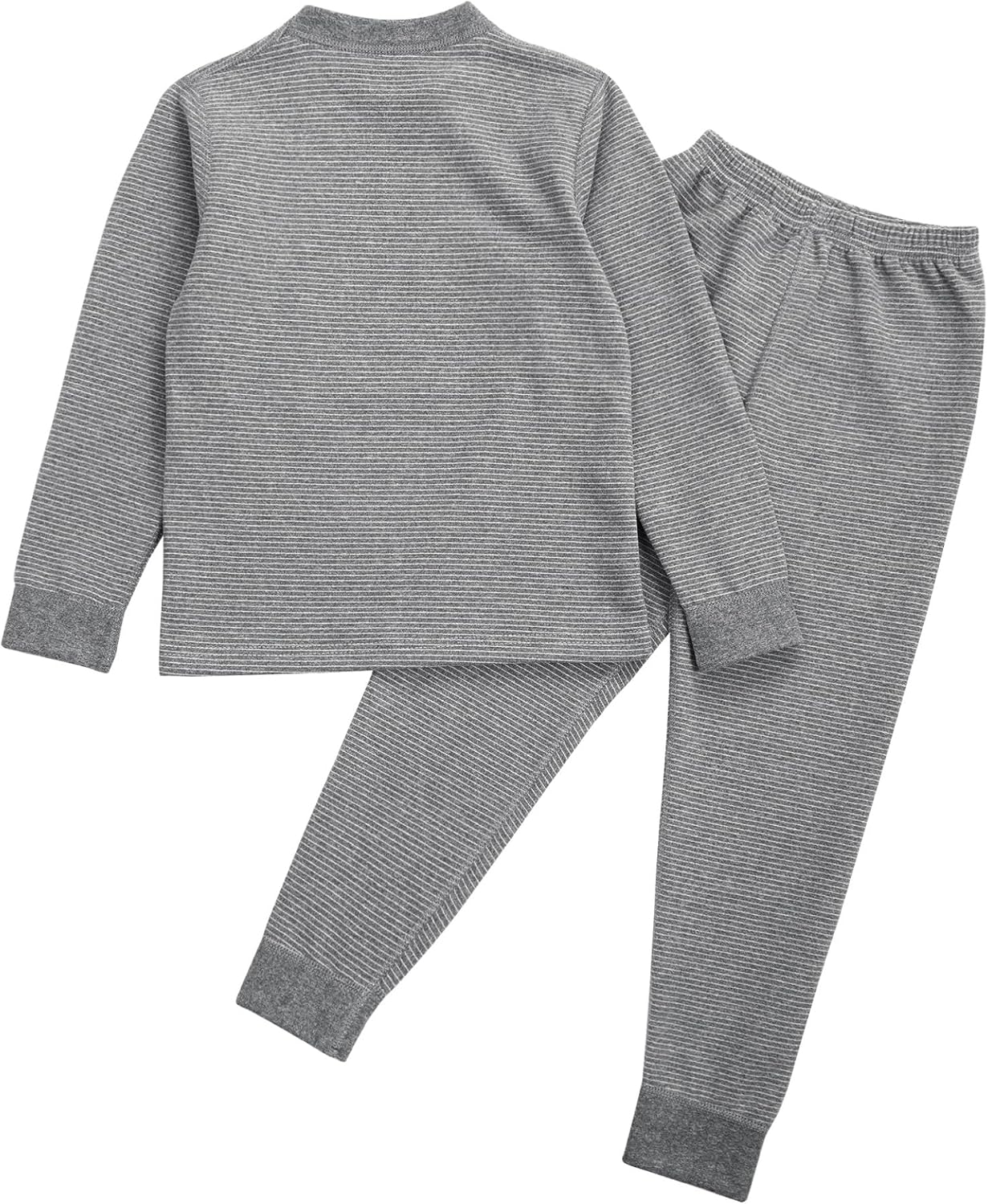 Boys Girls Striped Thermal Underwear Long Johns Set Base Layers for Kids Long Sleeve Undershirt with Pants