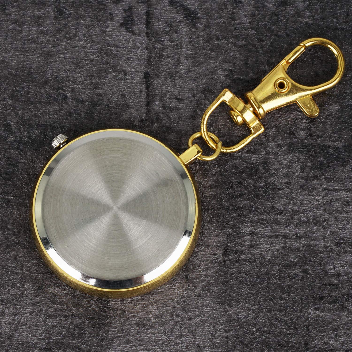Reloj de Bolsillo Minimalista Cara Abierta Ultrafina con Hebilla de Llave Reloj de Bolsillo Unisex portátil Unisex(Bronze)