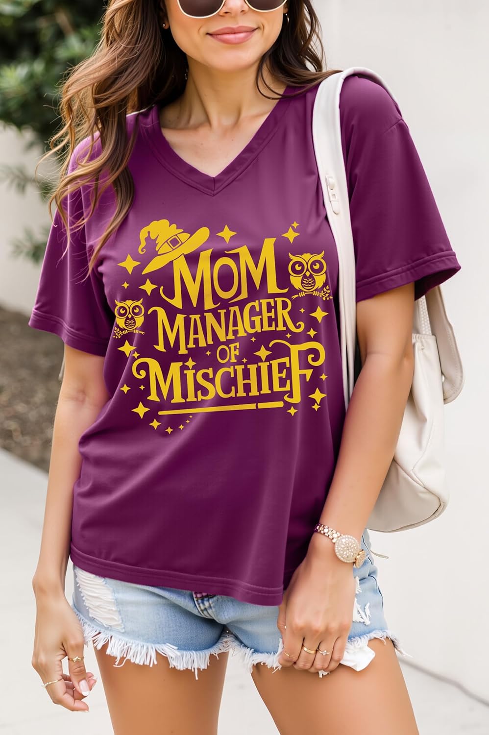 Women T Shirt Funny Mom Manager Shirt Mom Life Tee Magic Mom Shirt Mothers Day Tee Tops Summer Sleeve T Shirts Casual Tops - Image 4