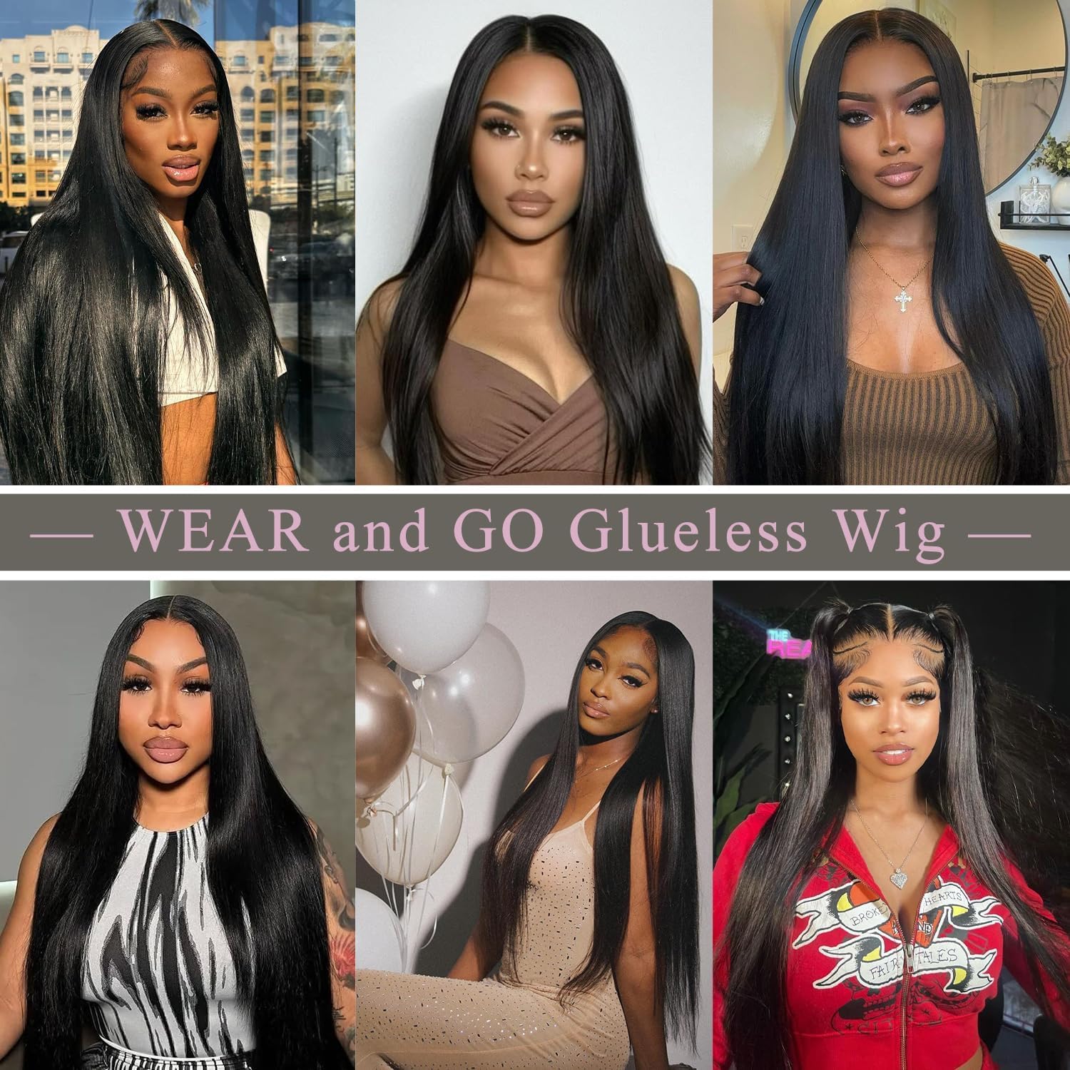 28 inch Wear and Go Glueless Wigs Human Hair Pre Plucked Pre Cut 9x6 HD Lace Closure Wig Human Hair for Women 200% Density Ready to Wear Gluless Straight Lace Front Wigs
