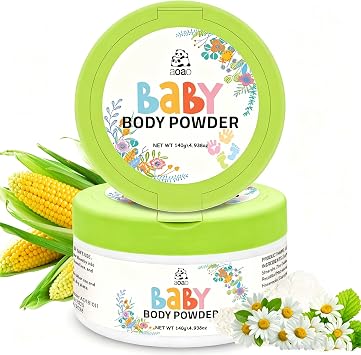 Baby Powder with Puff, Soothing Chafe Protection for Sensitive Diaper Area