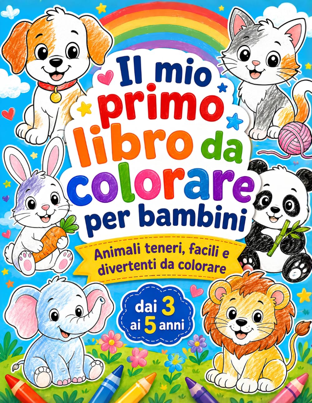 Il mio primo libro da colorare per bambini: libro da colorare, bambini, animali, facili, 3 ai 5 anni.
