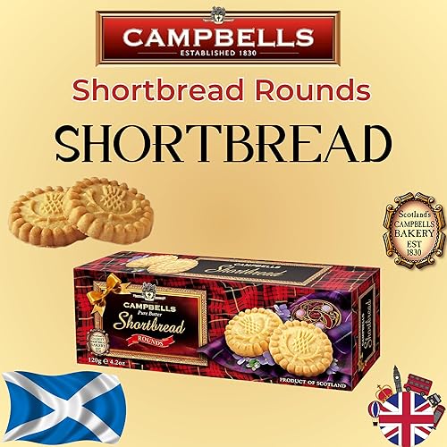 Miniatura 3 de Campbells Shortbread Rounds  Scotland All Butter Cookies  Deliciosas galletas escocesas y sabor a mantequilla natural  Snacks británicos para el