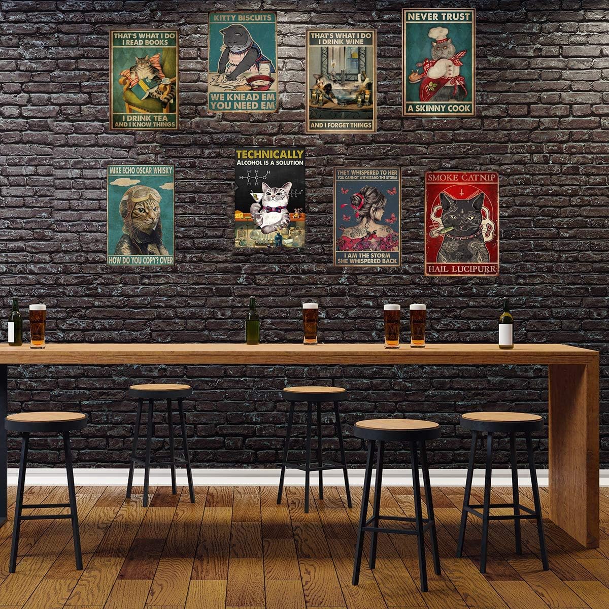 Black Cat in My Darkest Hour I Reached for A Hand and Found A Paw Retro Metal Tin Sign Vintage Aluminum Sign for Home Coffee Wall Decor 8x12 Inch