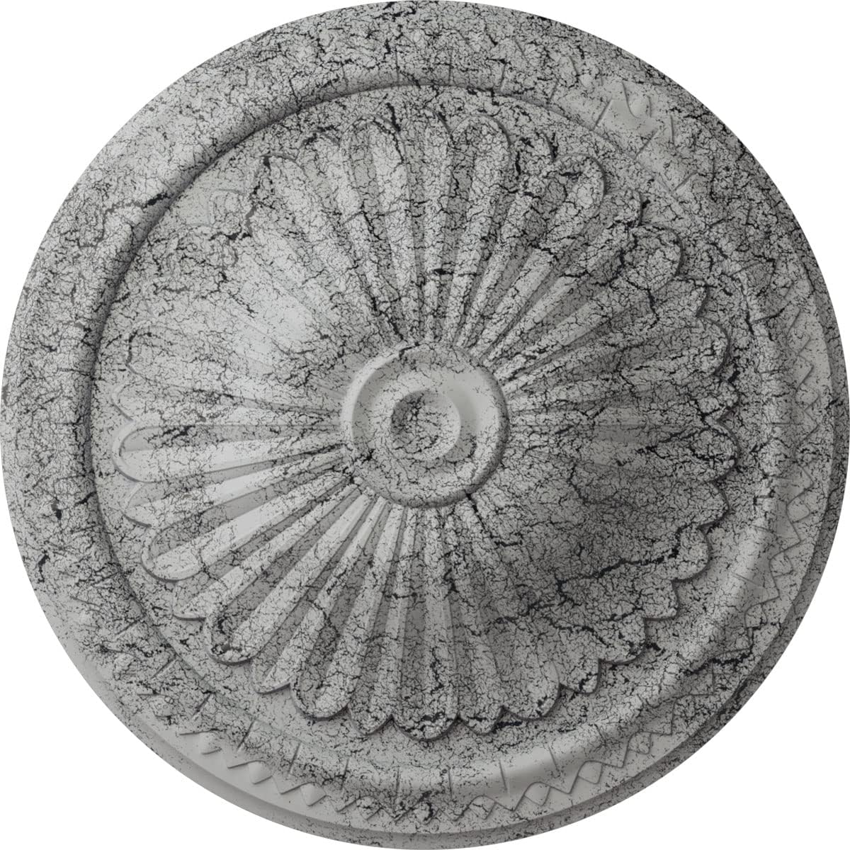 Ekena Millwork CM14AXUWC 15"OD x 1 3/4"P Alexa 15"Od X 1 3/4"P Alexa Ceiling Medallion (Fits Canopies Up to 3") Fits Canopies Up to 3", Ultra Pure White Crackle
