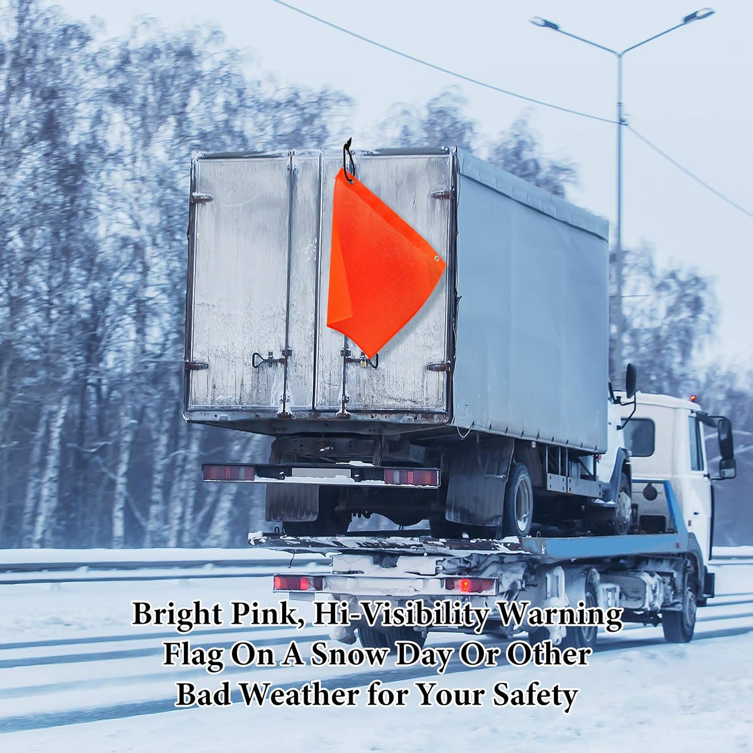 Tatuo 6 Pack Orange Safety Flag for Truck Loads 18x18 Inch Orange Mesh Warning Flags with Grommets and Bungee Cord, Weather-proof for Truck Trailer Car Bike Boat Oversize Load Vehicle