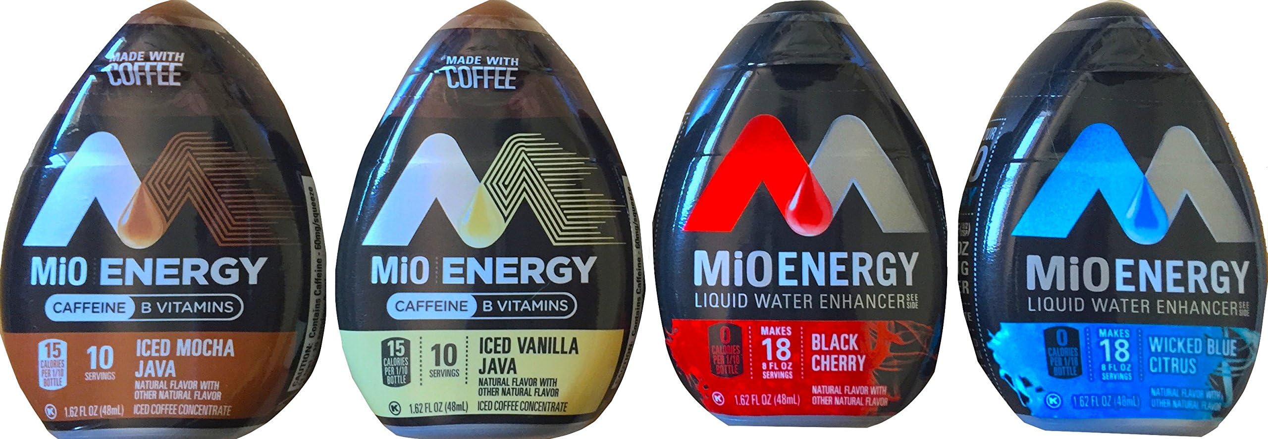 Mio Energy Collection Iced Mocha Java, Vanilla Java, Black Cherry & Wicked Blue Citrus 1.62 Fl Oz