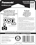 Eneloop Panasonic BK-4HCCA6BA pro AAA High-Capacity Ni-MH Pre-Charged Rechargeable Batteries, 6-Battery Pack