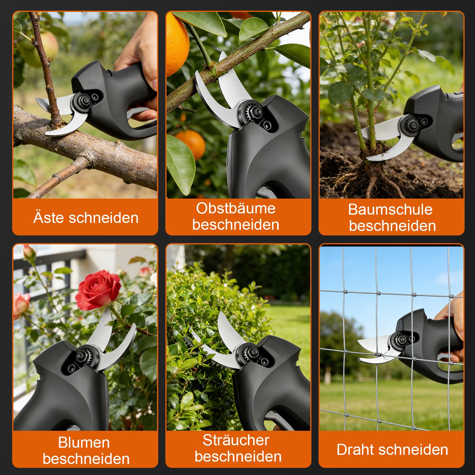 ERWEY Secateur Electrique Sans Fil pour Makita Batterie 18 V, Sécateur Électrique Max 40mm avec 2 Lames, Coupe Branche pour Vigne, Arbustes, Succursales, Fruitiers, Sans Batterie