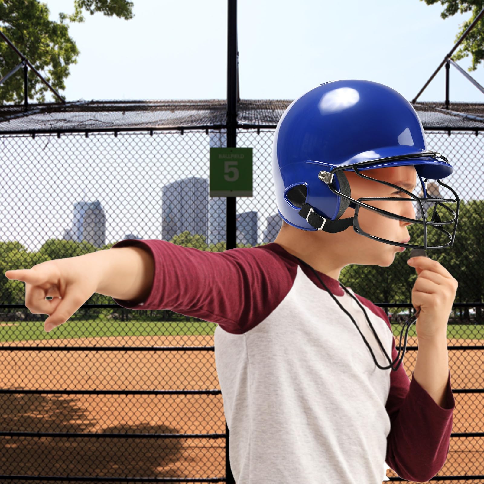 Protezione della testa sportiva - casco con protezione per il viso, copricapo protettivo | Scudo testa a prova di collisione, casco impatto rinforzato per portiere di baseball softball, protezione di