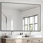 DESBING Black Bathroom Mirror for Wall, 36x48 Inch Rectangle Mirrors with Metal Frame, Modern Vanity Wall Mirror Decor for Entryway Hangs, Bathroom Living Room Horizontal or Vertical