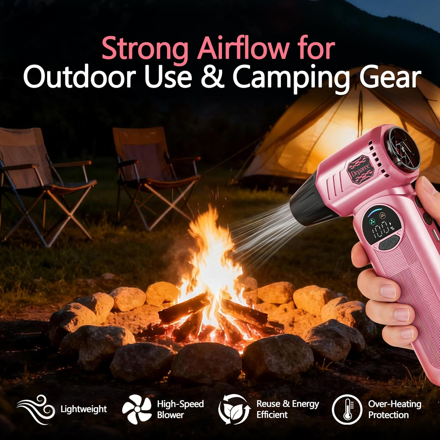 Cordless Air Duster & Handheld Vacuum 2-in-1, 8000mAh Rechargeable with Type-C Charging for Car, Keyboards, Electronics & Home – Pink