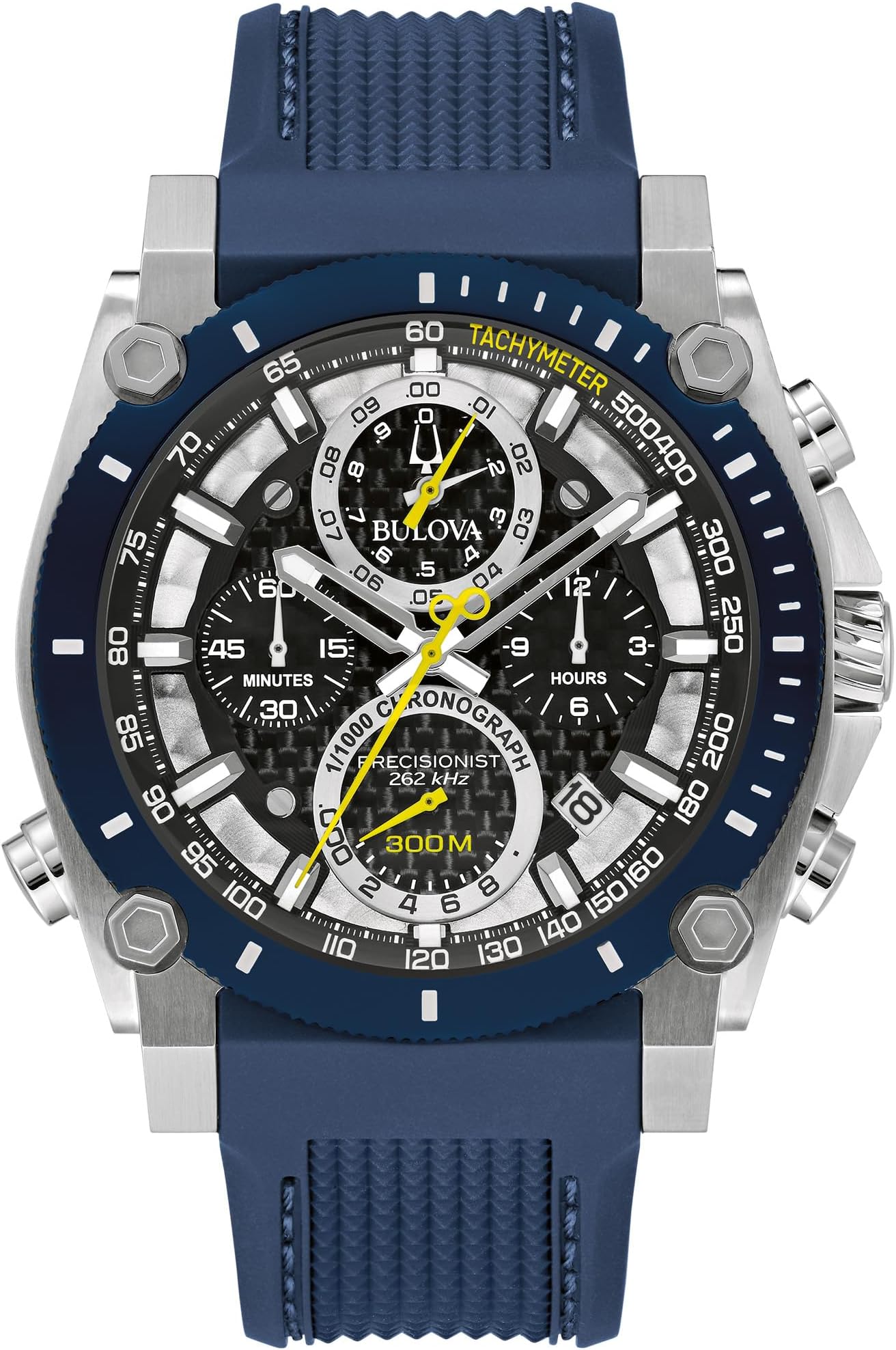 Men's Icon High Precision Quartz Chronograph Watch, Curved Mineral Crystal, 300m Water Resistant, Continous Sweeping Secondhand, Luminous Markers