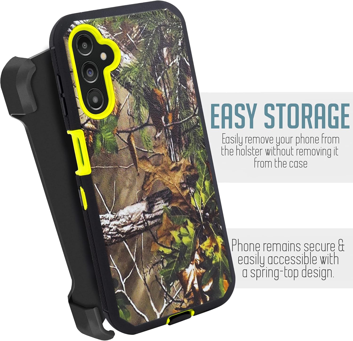 Customerfirst Compatible with Samsung Galaxy A14 5G Case, with Belt Clip Holster Heavy Duty Rugged Shockproof Full Body Protection Kickstand Phone case (Green Camo) - Image 5
