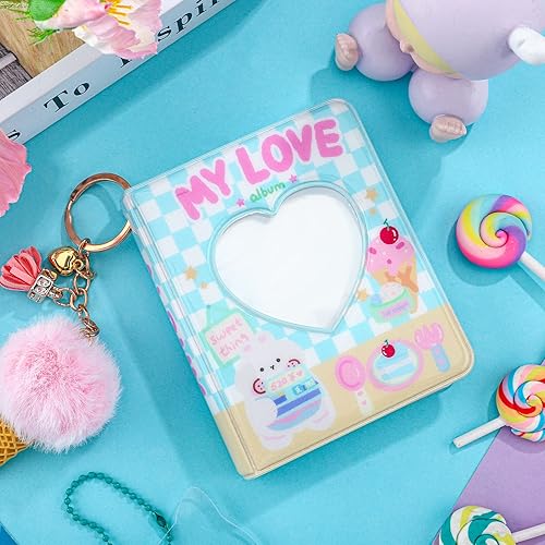 Miniatura 7 de Juego de 3 mini álbumes de fotos de 3 pulgadas, carpeta Kpop para tarjetas fotográficas Kpop, álbum Kpop con colgante y llavero para coleccionar