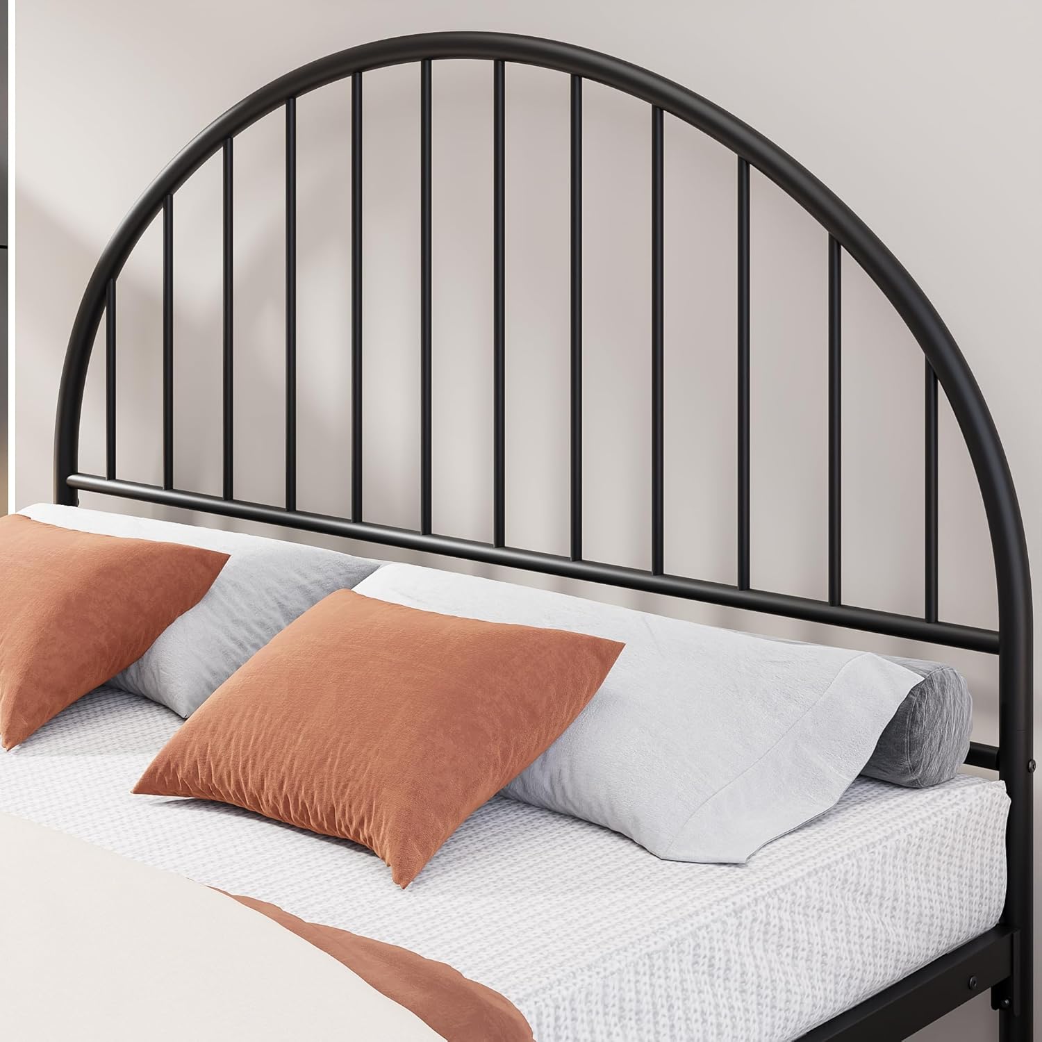 Weehom Full Size Bed Frame, Vintage Platform Metal Full Bed Frame with Victorian Style Wrought Iron-Art Headboard/Footboard, No Box-Spring Needed - Black