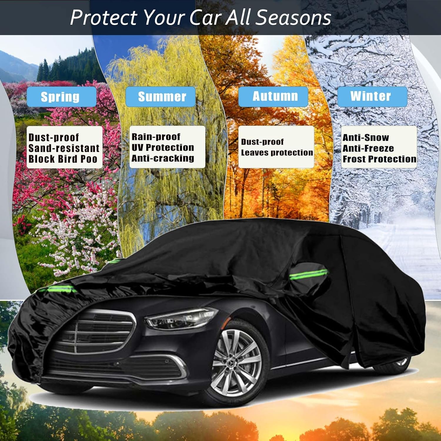 Aazon.co: For Ercedes Benz E Car Cover Waterproof All Weather Heavy - Foto 2