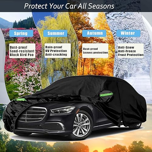 Miniatura 5 de Funda para automóvil compatible con BMW Serie 3 320i 328i 330i 335i 2007-2024, 6 capas 210T resistente al viento para todo tipo de clima, protección