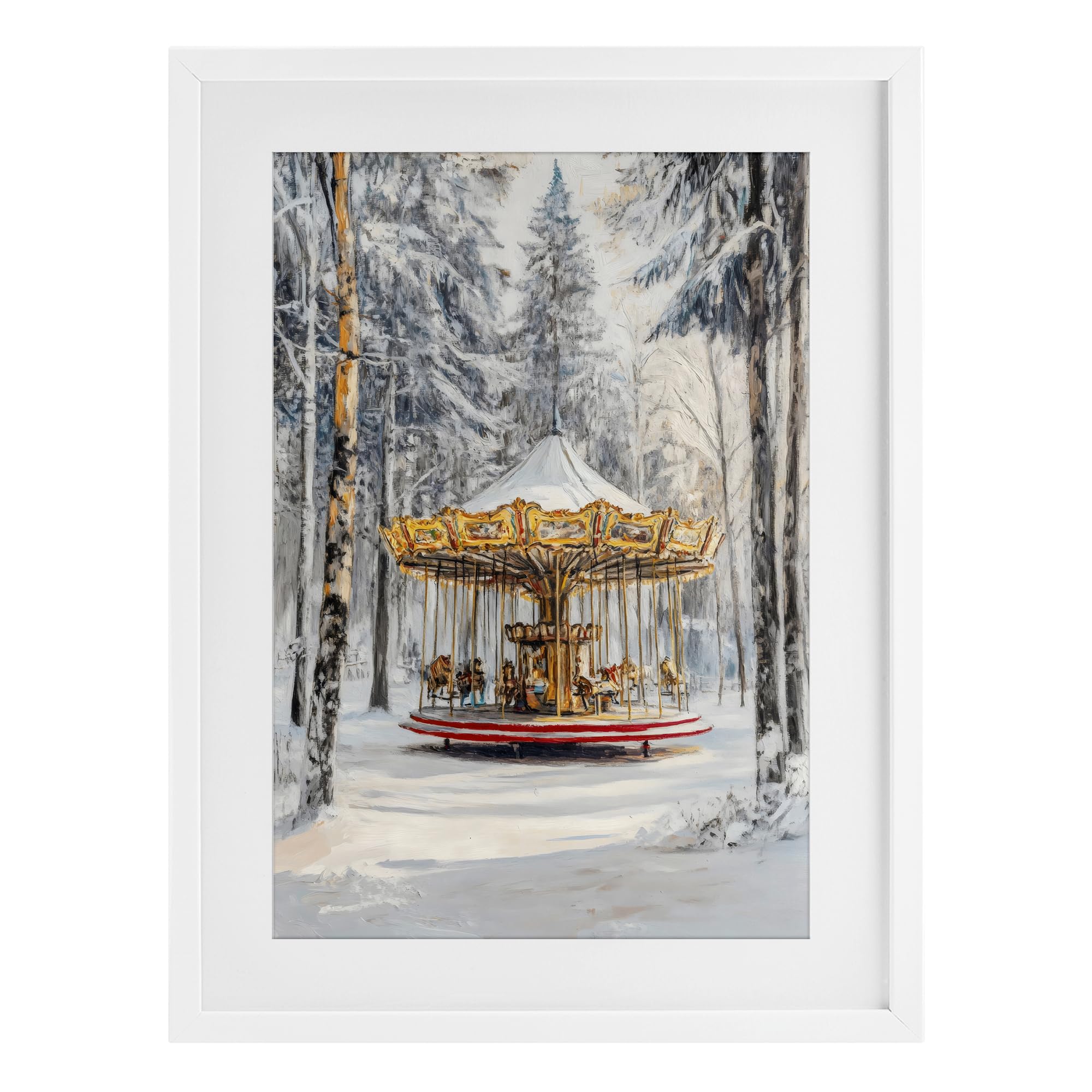 Impression encadrée de bouleau d'art mural paysage hiver 50,8 x 35,6 cm