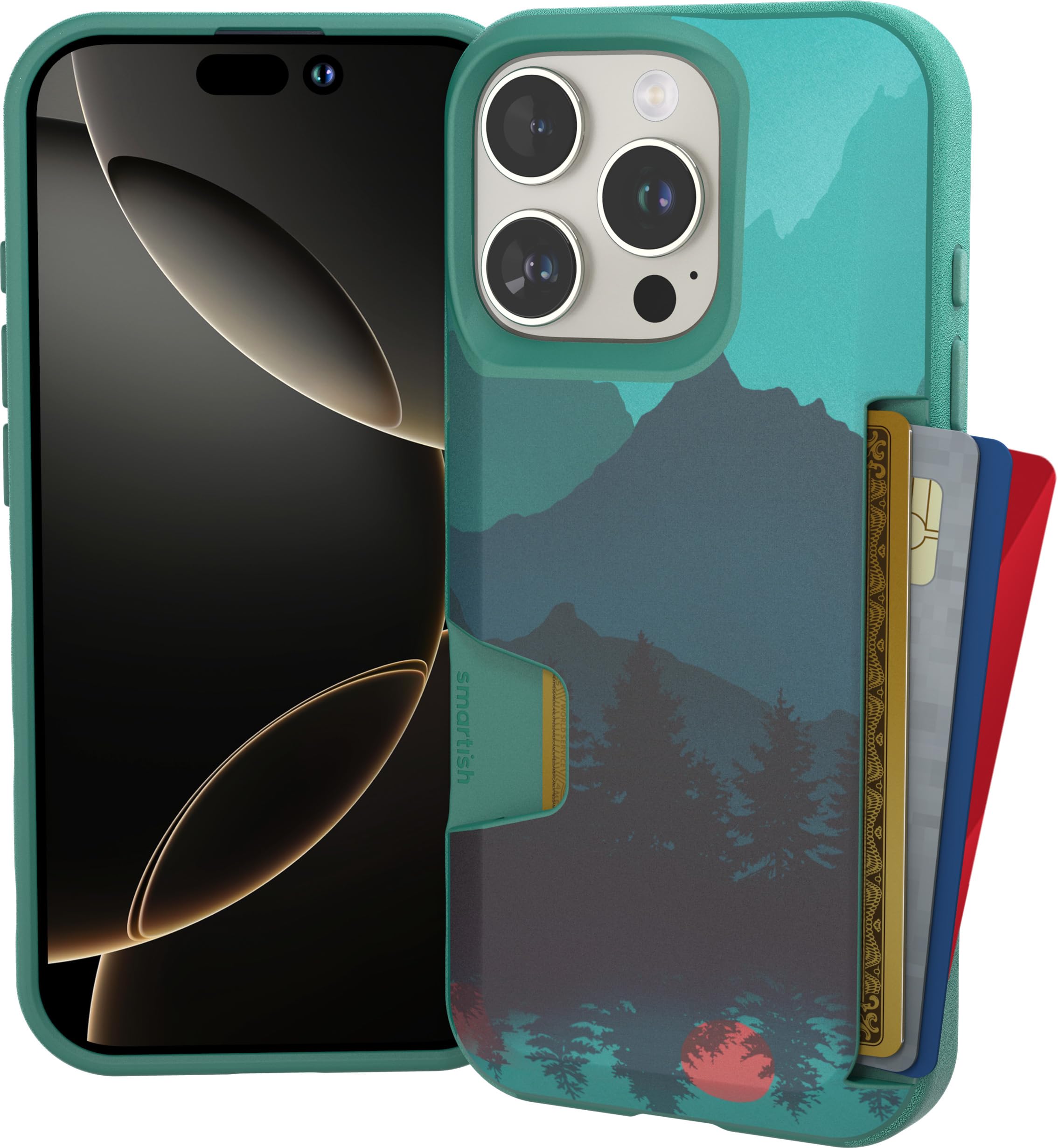 Smartish® iPhone 16 Pro Wallet Case - Wallet Slayer Vol. 1 [Slim + Protective] Credit Card Holder - Drop Tested Hidden Flip Card Slot Cover Compatible