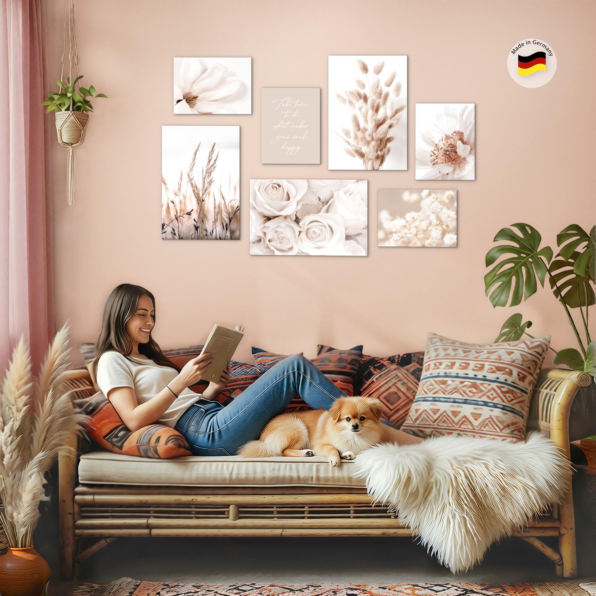 Novart Quadro Fiori Fai Da Te, Stampa Moderna Su Tela, Collage Floreale Per Soggiorno, Ragazze, N016572a, Qualità Premium