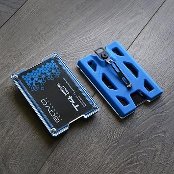GOVO Badge Holder/Wallet - Durable ID Card Holder with Metal Clip and 4 Cards Slot (Holds 1-4 Cards) (Blue)