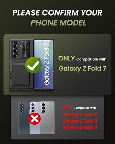 Miniatura 2 de SIXBOX Funda para Samsung Galaxy Z Fold 7 con Portarjetas, Integrado y Protector de Pantalla y Protección de Bisagra y Cubierta Deslizante para