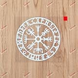 6'' White Vegvisir Viking Runic Compass Decal Sticker Viking Odin Norse Vinyl