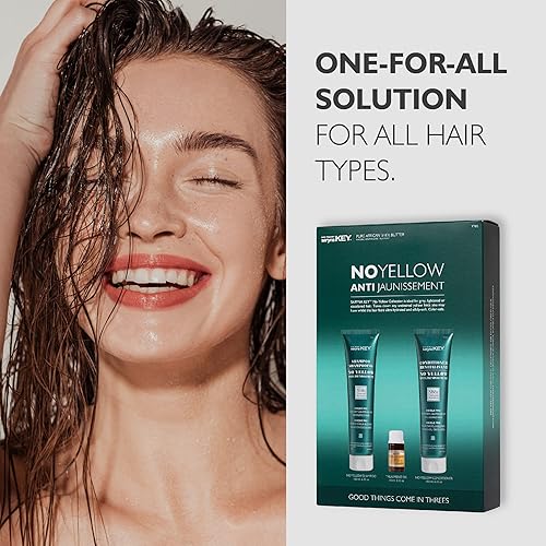 Miniatura 3 de Saryna Key No Yellow Trio Champú, Acondicionador, Aceite de Manteca de Karité