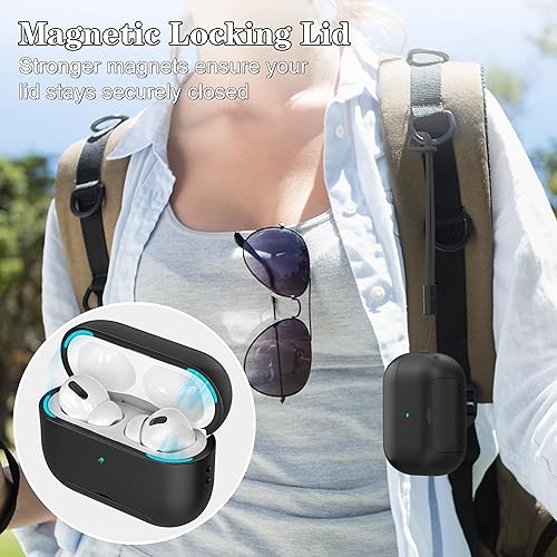 Miniatura 2 de Funda AirPods Pro de 21 generación con kit de limpieza (HaloLock), soporte ajustable antideslizante, revestimiento antihuellas y precisión, cubierta