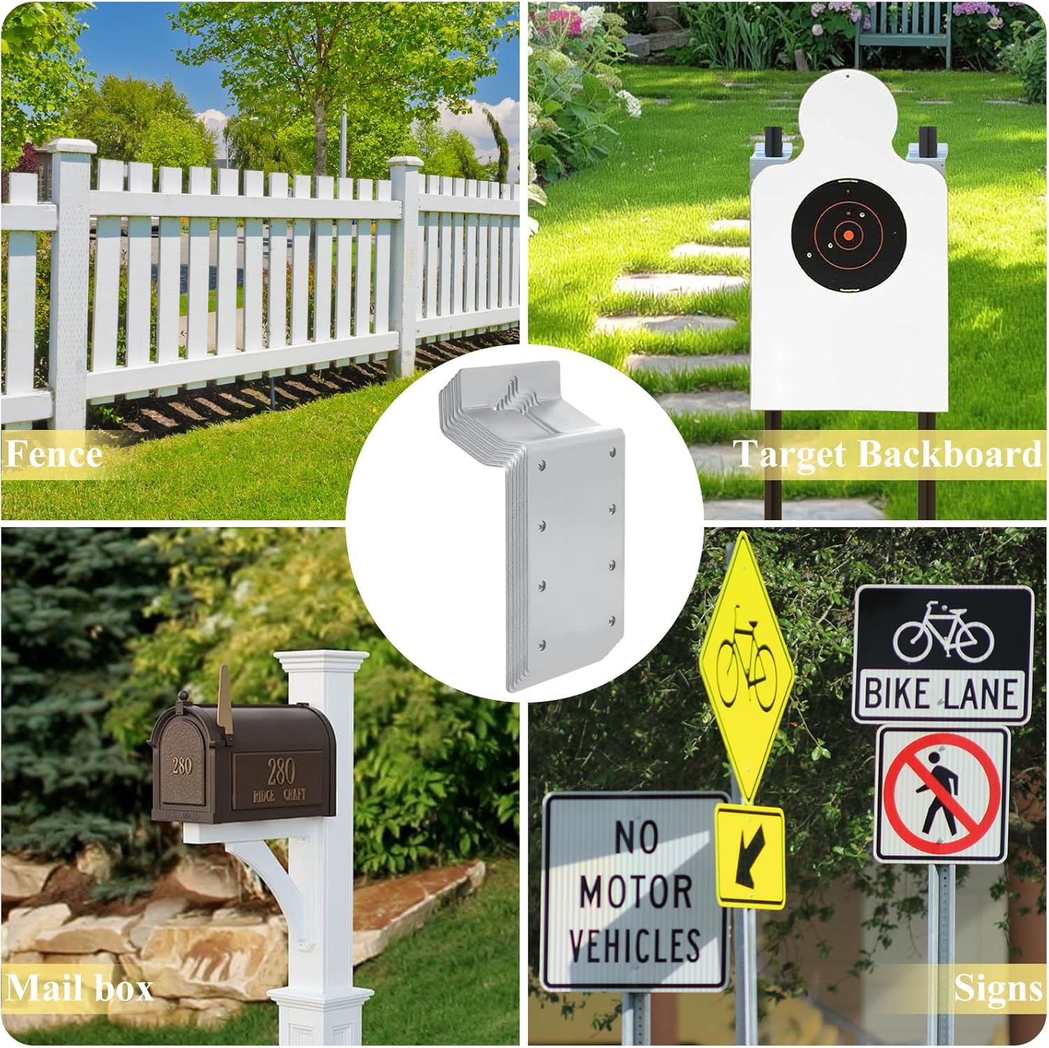 LANIAKEA 6PCS T Post Brackets T Post Mounting Bracket for T Shape Wood Fence Posts Sign Mount Bracket Hardware,T Post Hanger for Sign, Birdhouse, Mailbox, Camera