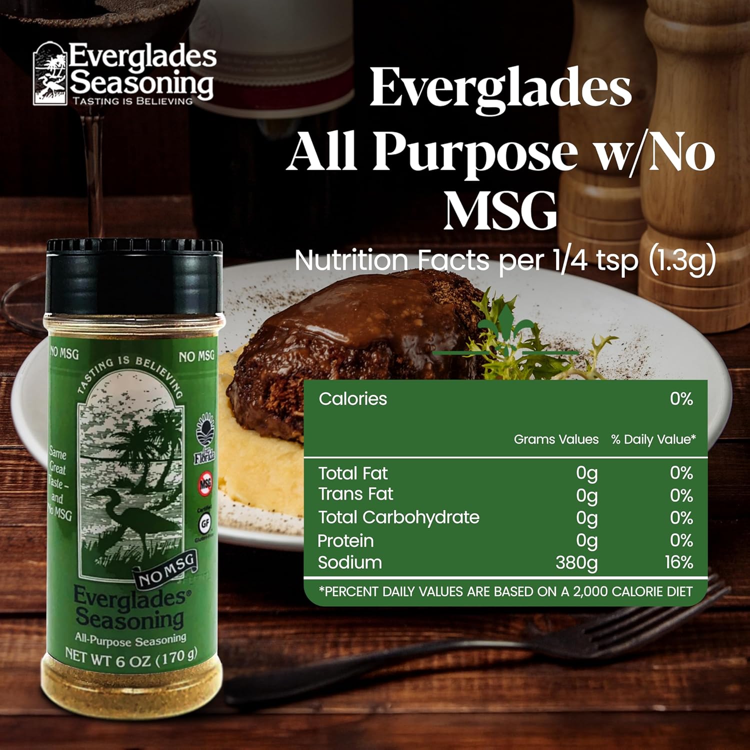 Everglades All Purpose Seasoning - No MSG, Unique Blend of Imported Herbs & Spices for Authentic Down-Home Southern Flavor Made In The USA 6 Oz - Image 5