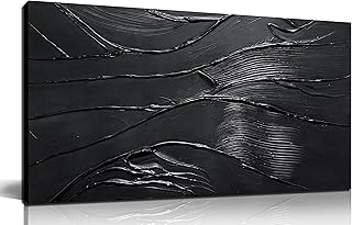 CGXART Abstract Painting Wall Art For Living Room Black Painting Wall Decor For Bedroom Modern Wall Art For Bathroom Size 20 x 40 Inch