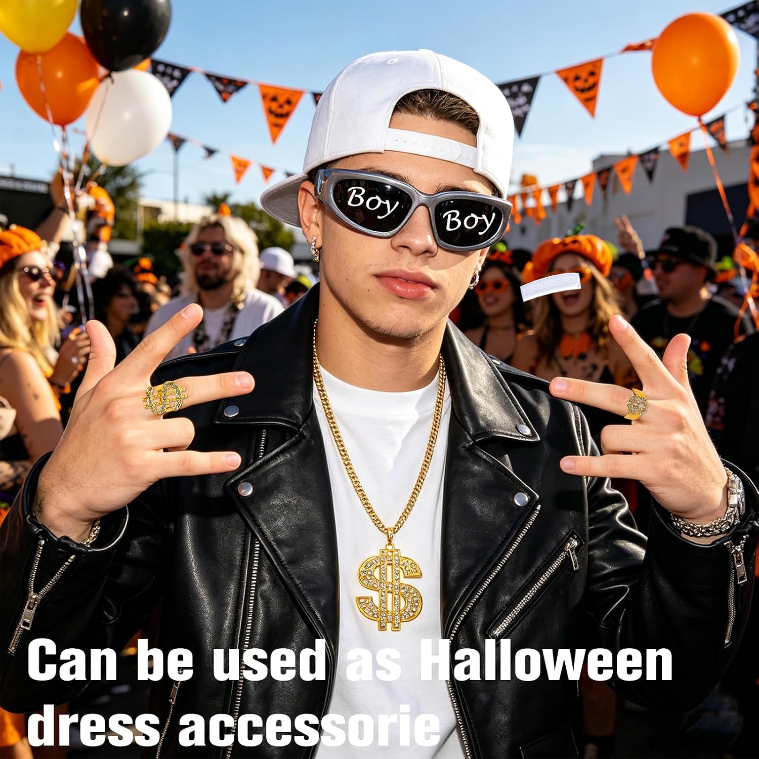 80s 90s 2000s Hip Hop Rapper Costume Accessories Set Men Women Halloween