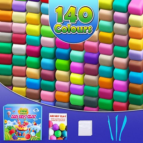 Miniatura 10 de Arcilla seca al aire 100 colores, arcilla para modelar para niños, arcilla mágica de moldeo de bricolaje, regalo para niños