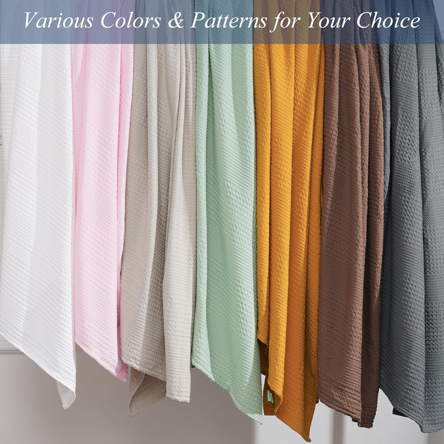 David's Home Ultra Soft Waffle Weave Blanket Queen Size, Lightweight Breathable Durable Skin-Friendly Throw for All Season, Elegant Layering for Home Decor, Couch Bed Sofa Travel,Cocoa Brown,90" x 90"