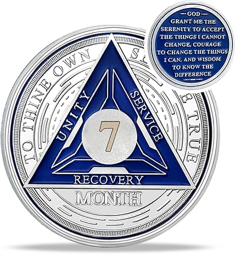 Miniatura 289 de Moneda de sobriedad de triángulo de recuperación de 2 años – Monedas de plata con número romano NA AA – 1-40 fichas y medallones NA/HA/AA Prime – 02