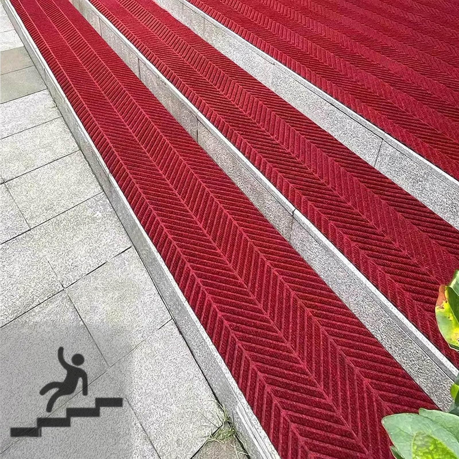 Rutschfeste Treppenmatten für den Außenbereich, 25 x 100 cm, 30 x 360 cm, 40 x 480 cm, wasserdichte Stufen für den Innenbereich, PVC-Rückseite, starker Halt, hundefreundliche Stufenabdeckungen