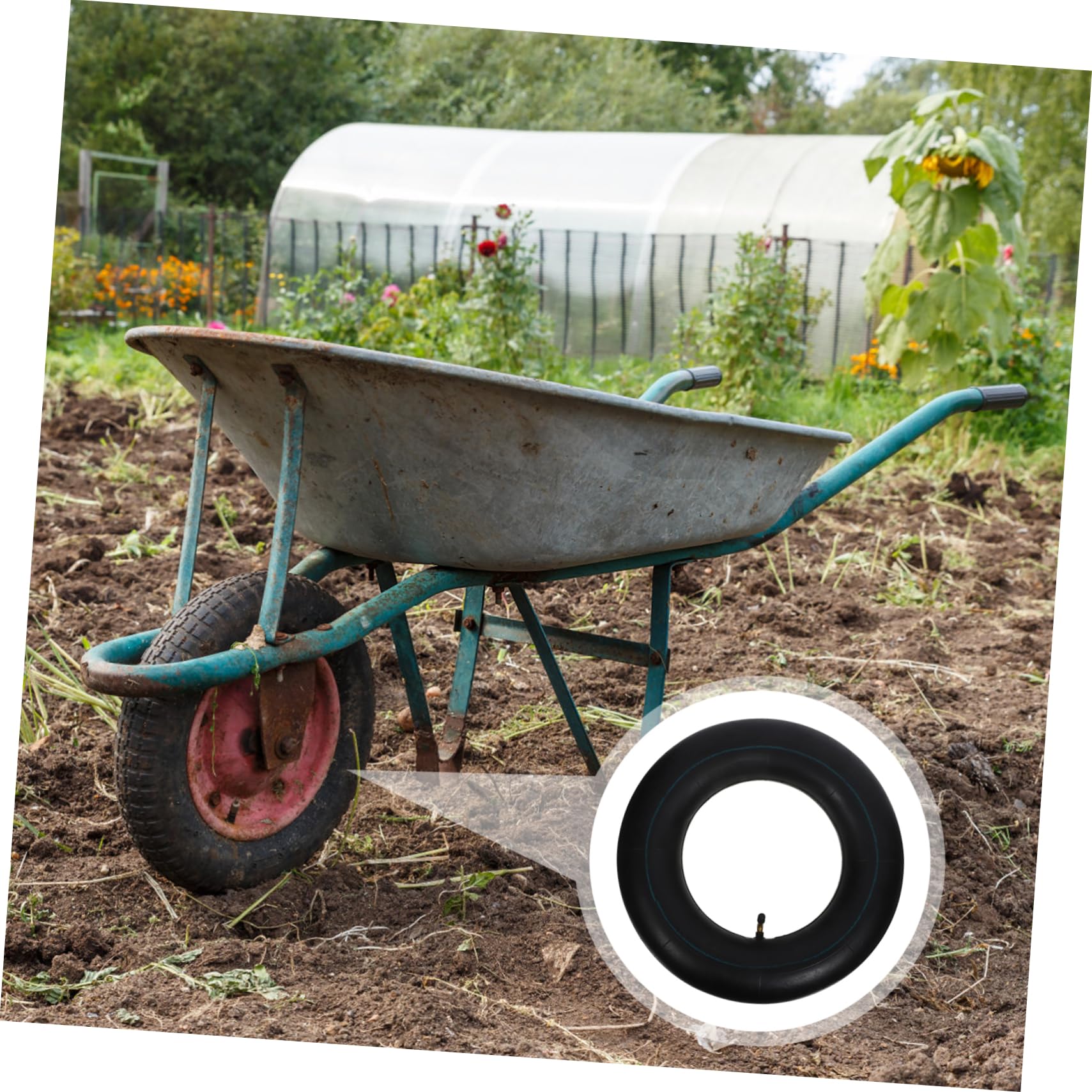 5pièces Chambre à Air De Brouette Remplacement Caoutchouc pour Roue De Brouette Compatible avec Tondeuses Et Remorques Installation Facile Robuste Et
