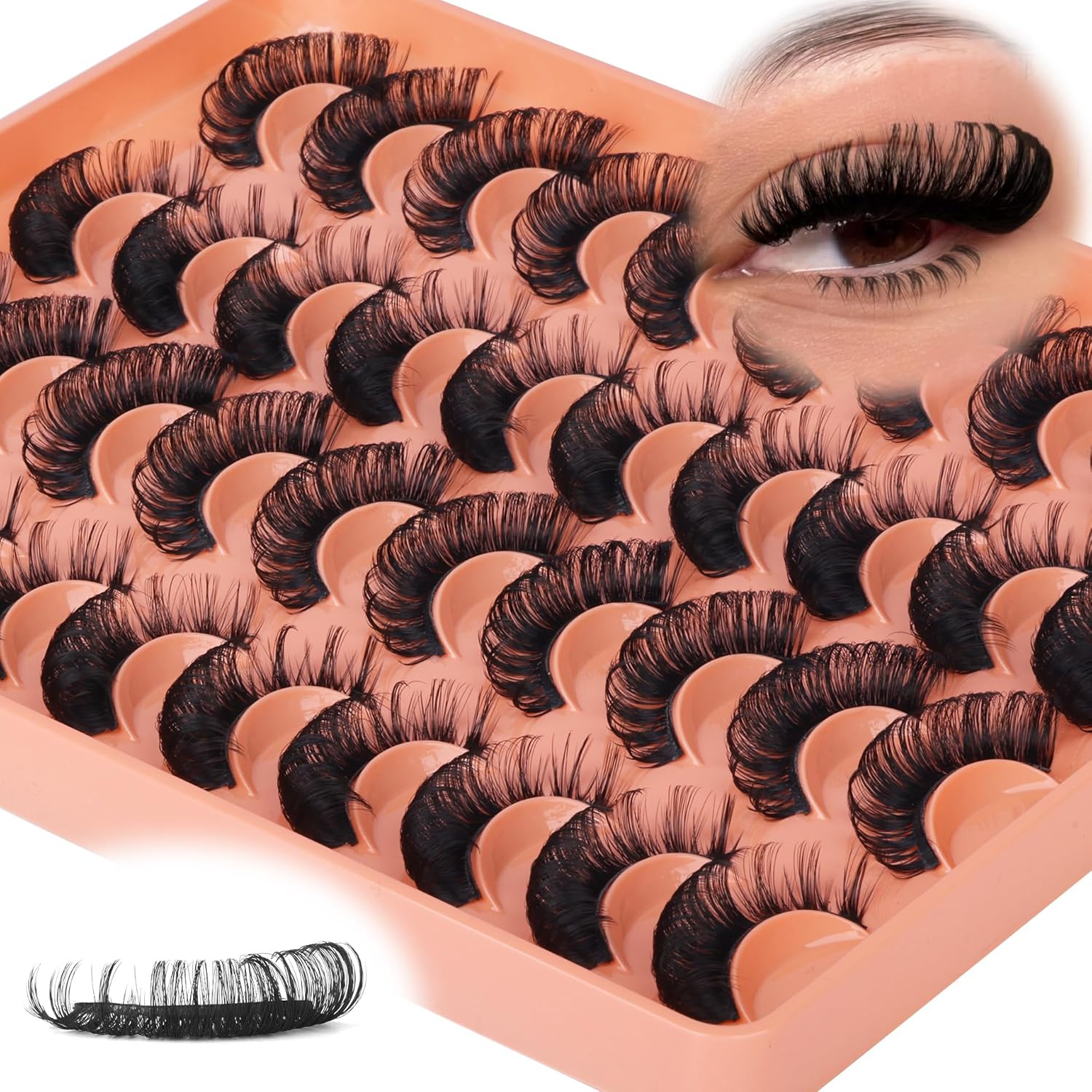 20 Pairs False Eyelashes Faux Mink Lashes Russian Lashes Strip 20MM Cat Eye Lashes Dramatic Mink Eyelashes 10D Volume Thick Long Lashes Wispy Fake Eyelashes by Lvmixwig 20 Pairs False Eyelashes Faux Mink Lashes Russian Lashes Strip 20MM Cat Eye Lashes Dramatic Mink Eyelashes 10D Volume Thick Long Lashes Wispy Fake Eyelashes by Lvmixwig