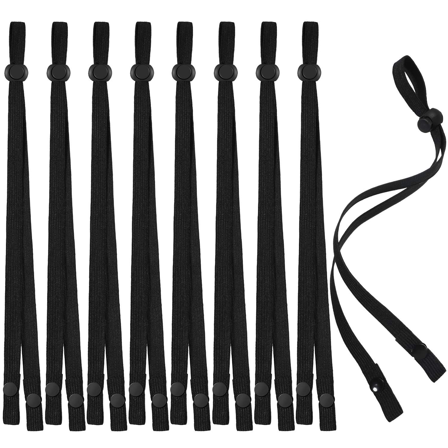 24 Pieces Adjustable Ear Straps Non-Slip Ear Loop Extension Straps Ear Hook Straps Elastic Band Cord Holder for Dust-Workers Food-Workers to Relieve Ear (Black)