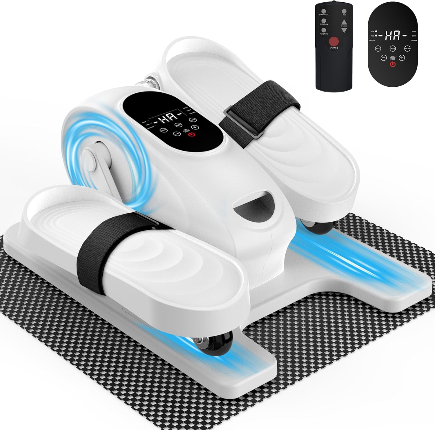 Mini Under Desk Elliptical Low Impact Electric Leg Exerciser As Seen on TV for Seniors with 15 Adjustable Speed Quiet & Portable for Home and Office with Non-Slip Mat & Foot Straps