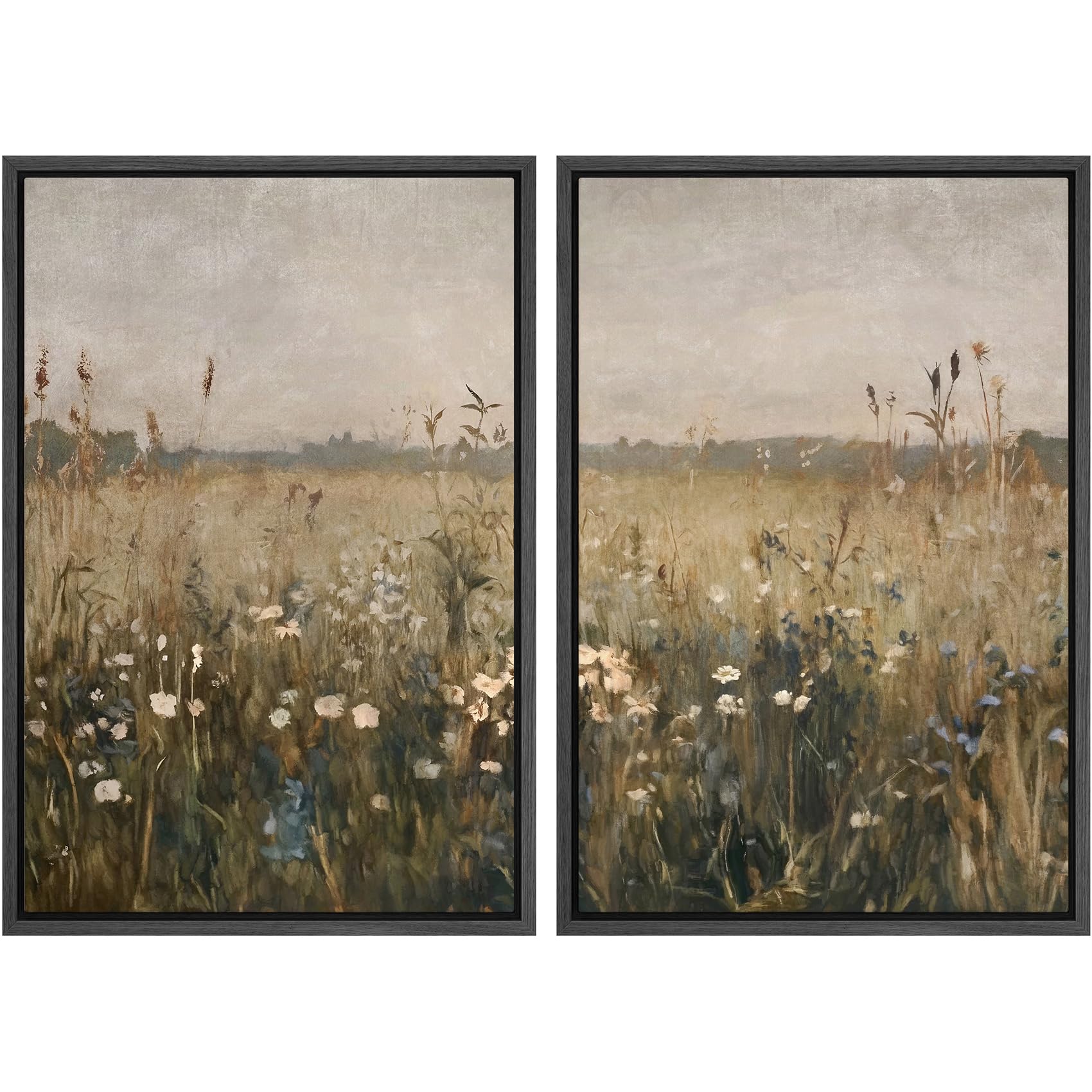 MUDECOR Framed Canvas Print Wall Art Set Watercolor Pastel Green Tan Landscape Abstract Shapes Illustrations Modern Art Decorative Contemporary for Living Room, Bedroom, Office - 16"x24"x2 Natural — view 153