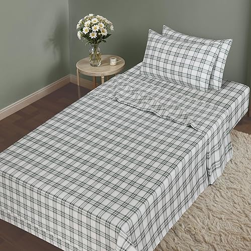 Miniatura 2 de Ruvanti - Juego de sábanas de franela de 100% algodón, 4 piezas, tamaño Queen, con diseño de ciervos navideños. Juego de sábanas de franela tamaño