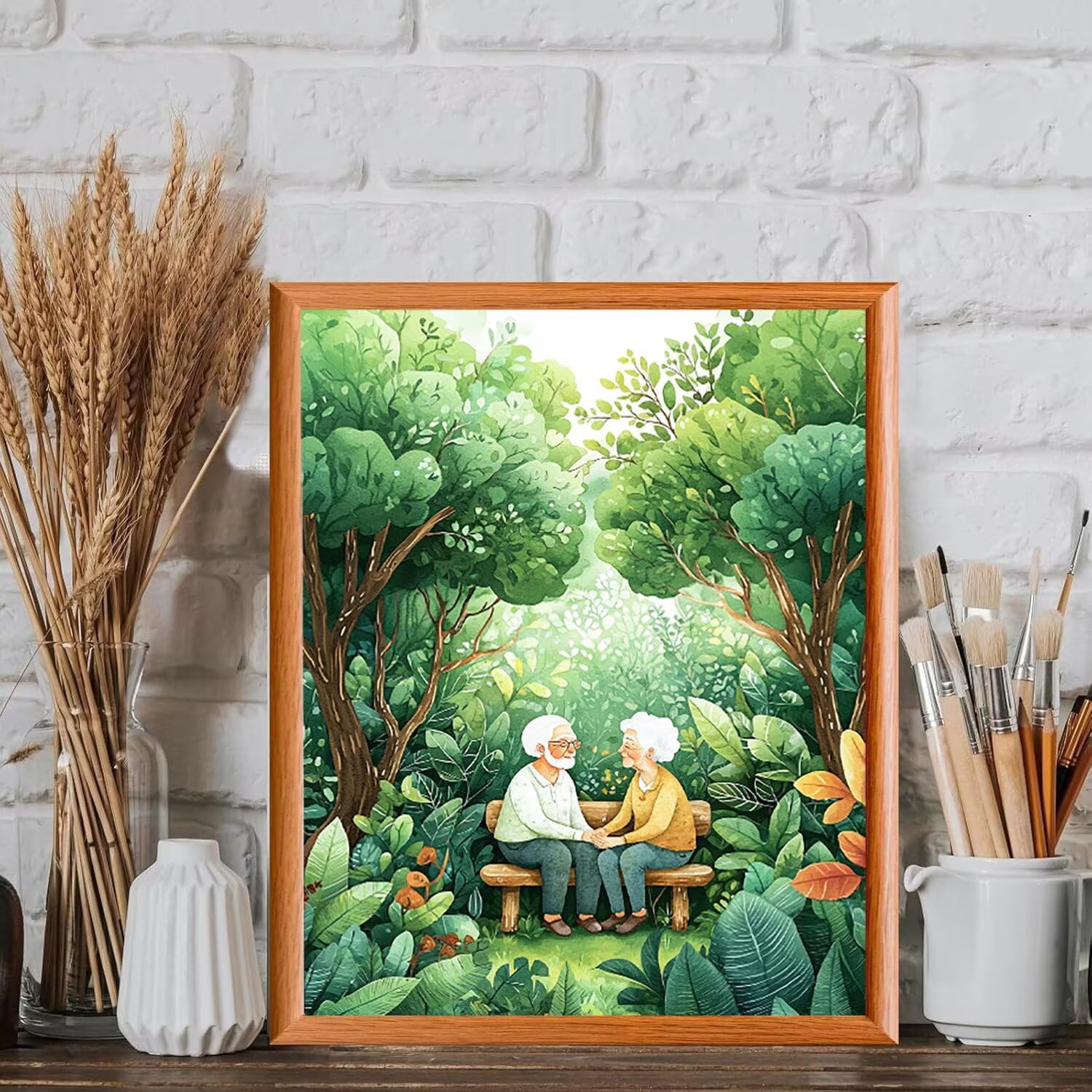 Dipingere con i Numeri Adulti Bradipo e coppia anziana, 60x80cm s-895
