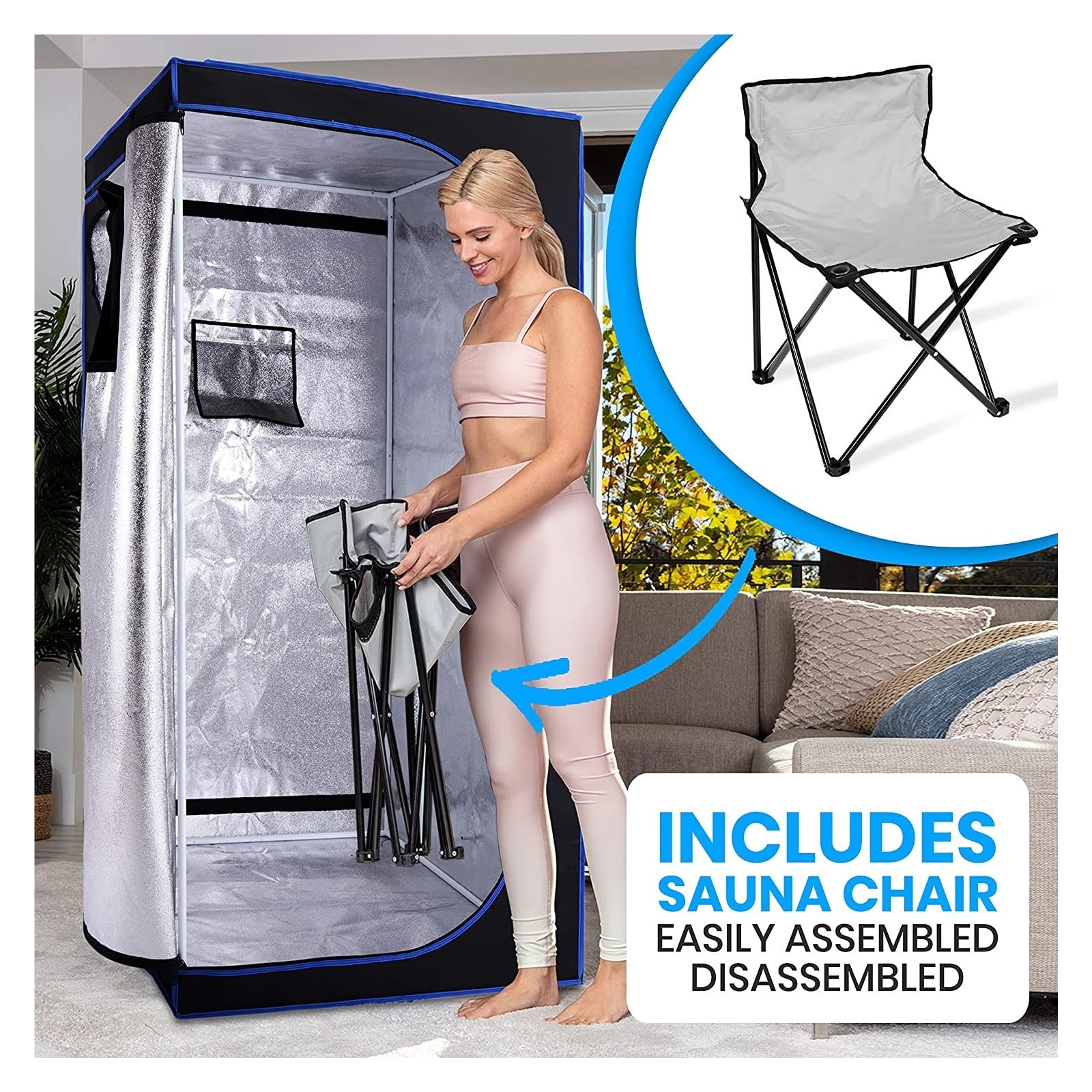 Sauna portable, Tente complète de plus grande tail for Sauna, un Spa personnel, 4l, vapeur, facilite l'insomnie, Support de tuyau en acier, hammam Portbab